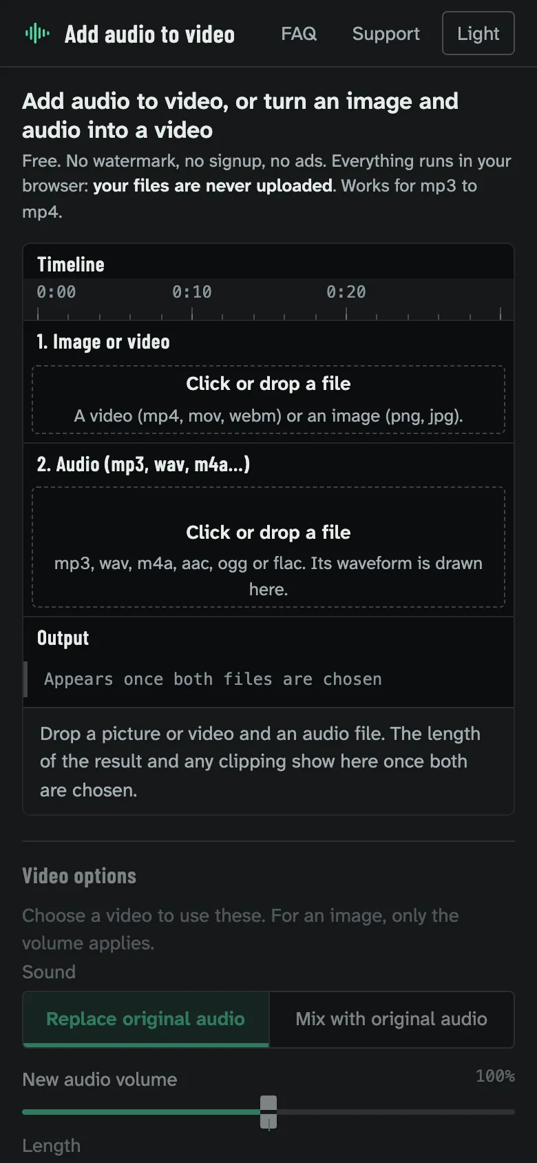 Add audio to video on a phone