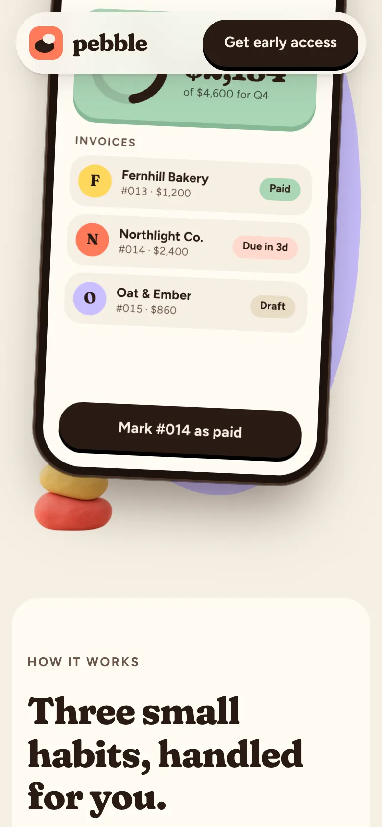 Phone demo: invoices, jar ring, action