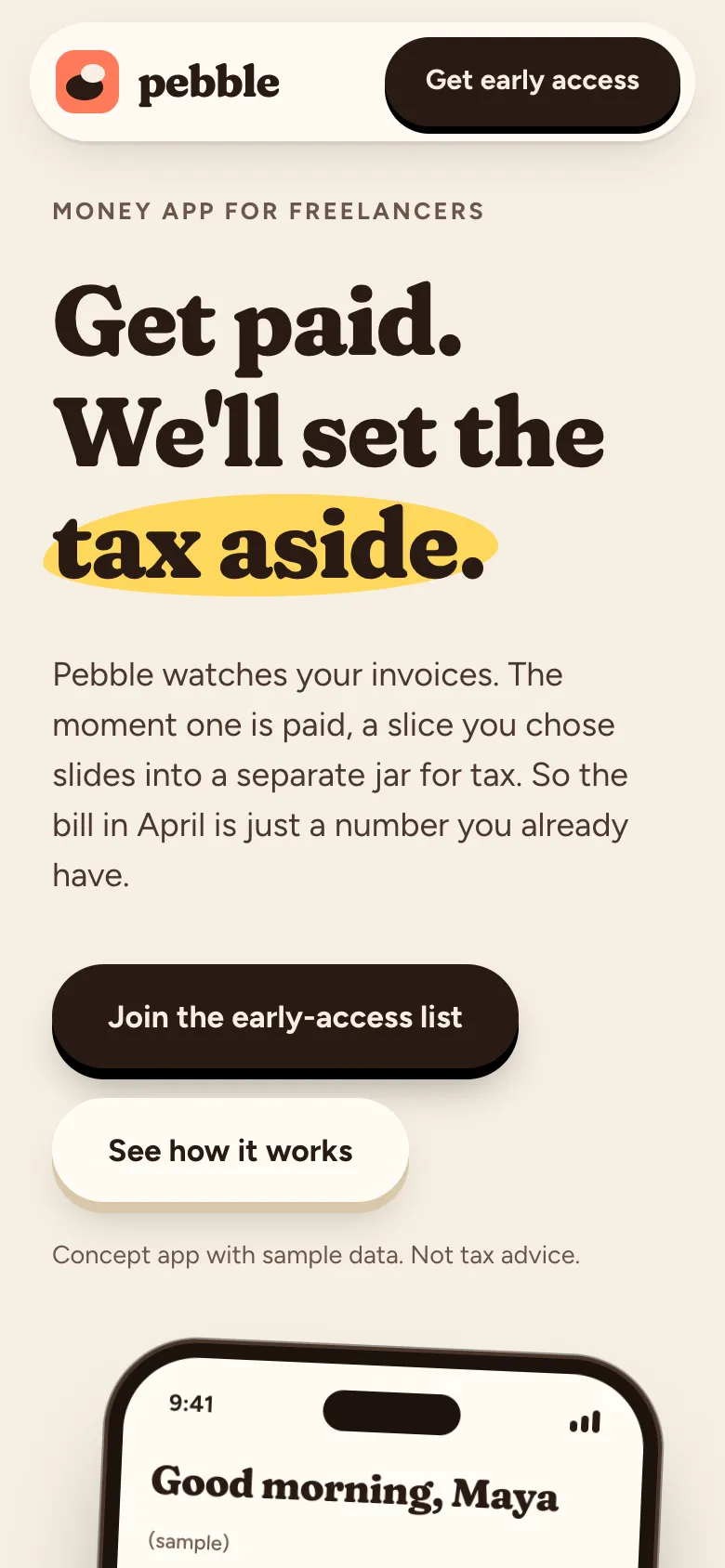 Pebble on a phone