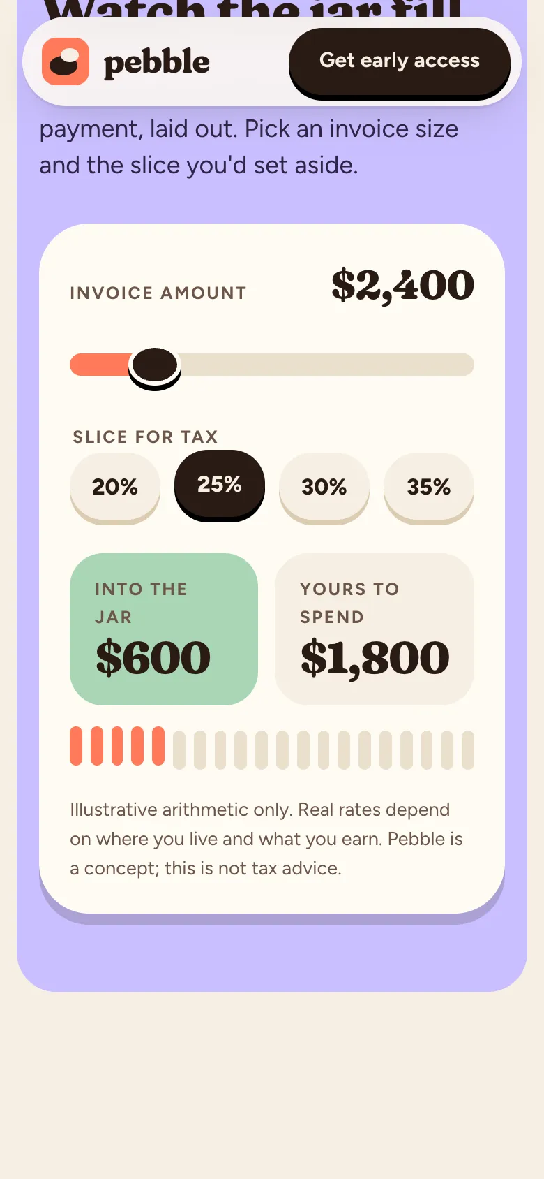 Jar maths: slider, slice, result